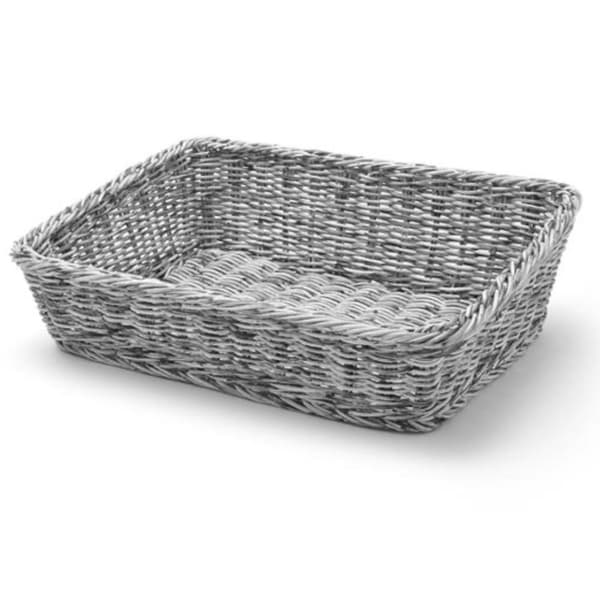 Bröddisplaykorg, lutande rektangulärt bröd, grått 400x300x120 mm - Hendi 426661