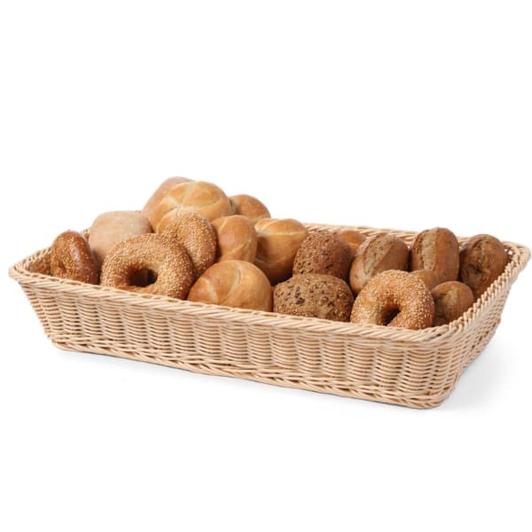Rektangulær brødkurv i polyrattan - Hendi 561102
