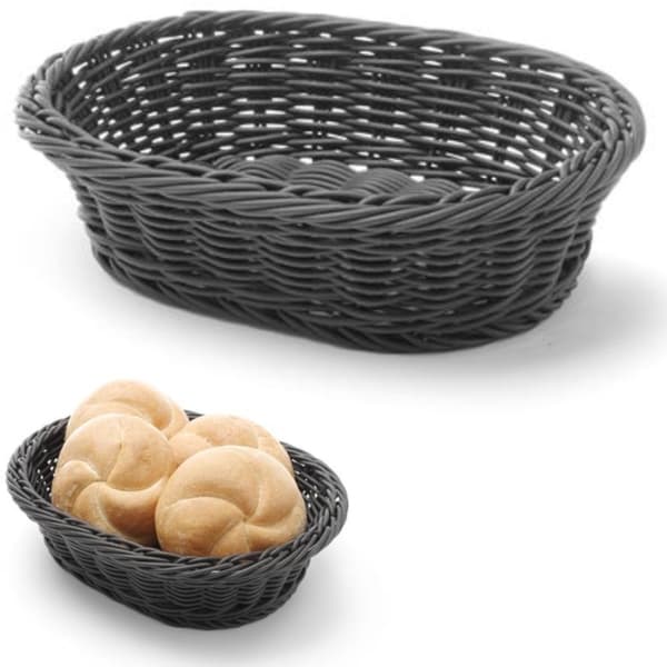 Oval brödkorg i polypropen, svart, 250x190x65 mm - Hendi 426623