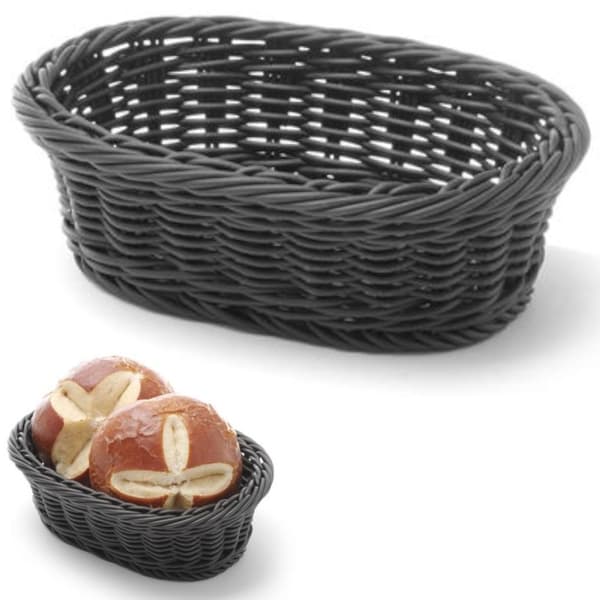Oval polypropylen brødkurv, sort, 190x120x60 mm - Hendi 426777