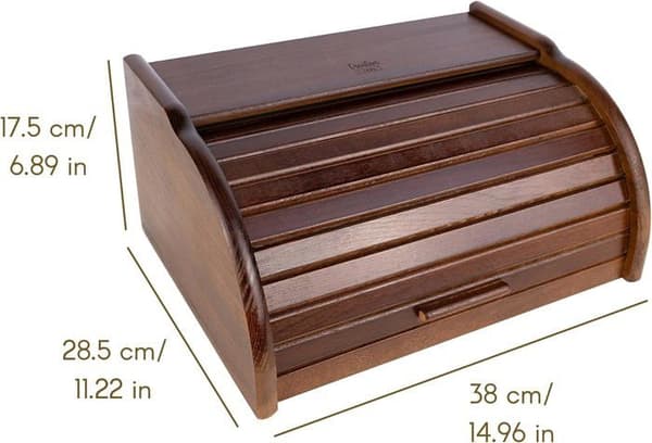Creative Home Brown Bread Box | 38 x 28,5 x 17,5 cm | Brödlåda | Brödlåda av trä | Trälåda | Brödlådor