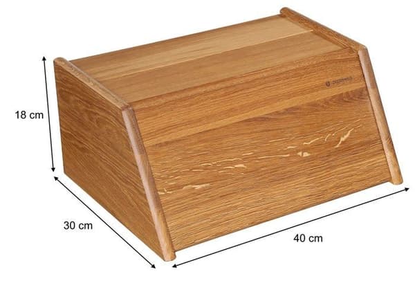 Brödlåda - Zassenhaus brödpåse - ZA-65053 - Montana brödlåda - Med gångjärnslock - Ek - 40 x 30 x 18 cm