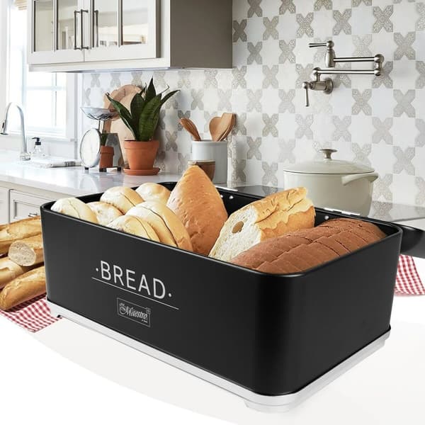 Brødkurv Feel Maestro MR-1677-AR Hvid/Sort Rustfrit stål 34,5 x 16,5 x 25 cm