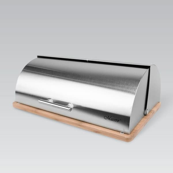 Leipäkori Feel Maestro MR-1672S Harmaa Hopeinen Puu Ruostumaton teräs 37 x 14 x 14 cm