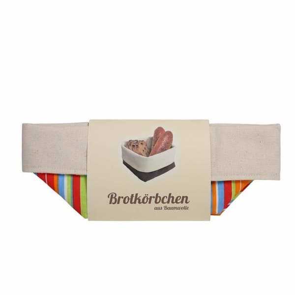 Korg - Slowroom-korg - 171 - Dekoration Brödkorg i bomull, Färgglada ränder, 12,5 x 12,5 x 10 cm