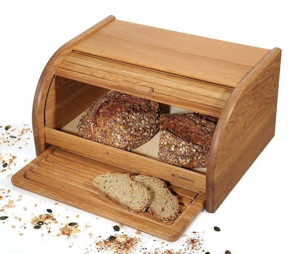 Zassenhaus - ZA-65091 - Lantbrödslåda med rulllock och skärbräda i ek 40 x 30 x 20 cm