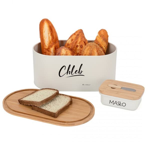 BRÖDBAGAR AV STÅL + SMÖRFORM MED BLAD E-6022
