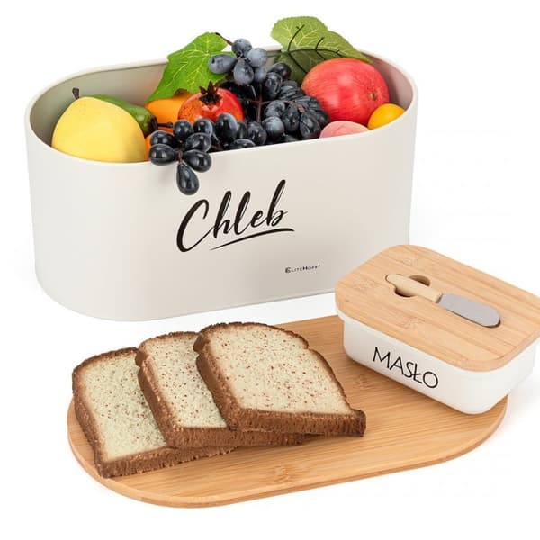 BRÖDBAGAR AV STÅL + SMÖRFORM MED BLAD E-6022