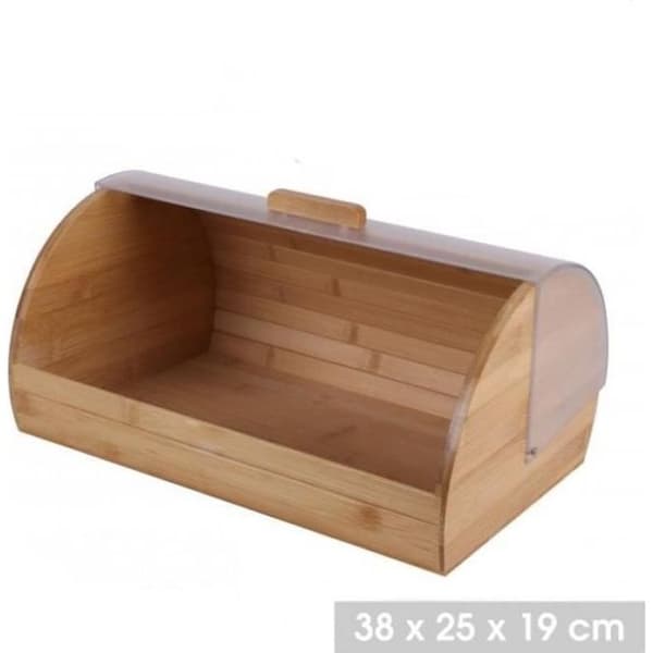 Brödlåda - Bambu - 38 x 25 x H.19 cm - Skjutlock - Modern Design - Brun