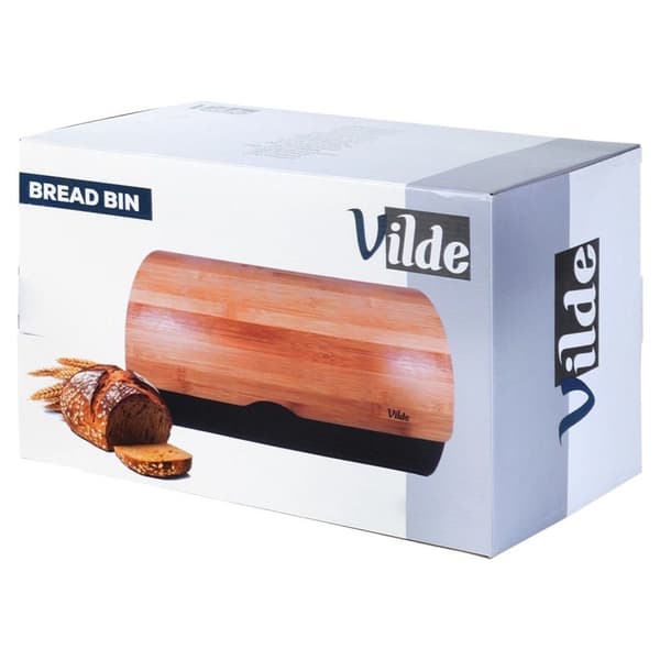 Brødkasse Stål Træ Sort VILDE 38 x 24 x 20 cm
