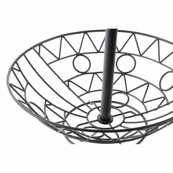 Fruktskål - DKD Home Decor - Metall - Svart - Geometrisk design - 28x28x58 cm