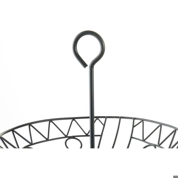 Fruktskål - DKD Home Decor - Metall - Svart - Geometrisk design - 28x28x58 cm
