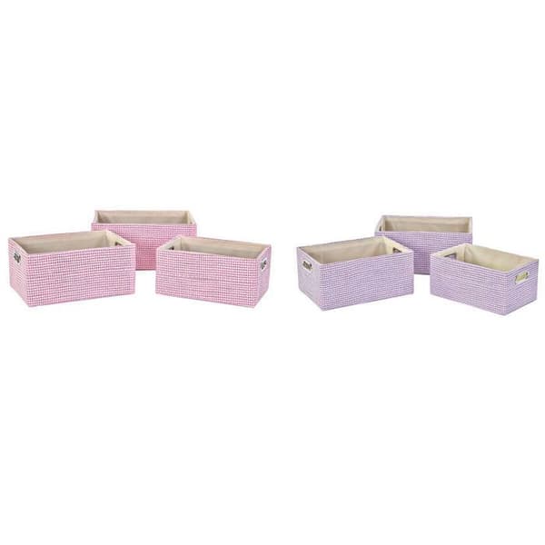 Förvaringskorg polyester DKD Home Decor 40,5x27,5x18 cm (x2)