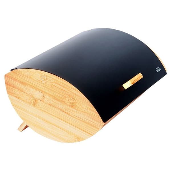 Brödlåda - VILDE - Modern - Bambu och metall - Stor kapacitet - 35,5 x 24,5 x 15,5 cm