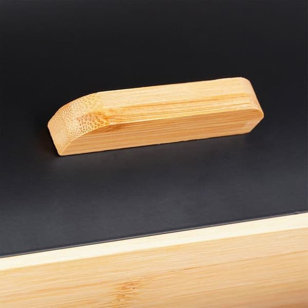 Brödlåda - VILDE - Modern - Bambu och metall - Stor kapacitet - 35,5 x 24,5 x 15,5 cm