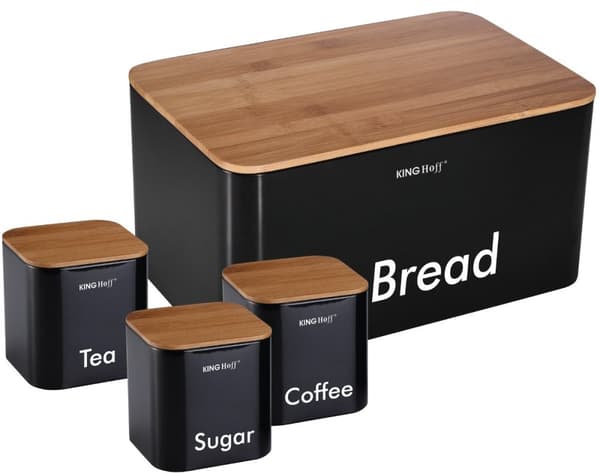 KINGHOFF STÅLBRÖDSLÅDA + 3 BEHÅLLARE KH-1086