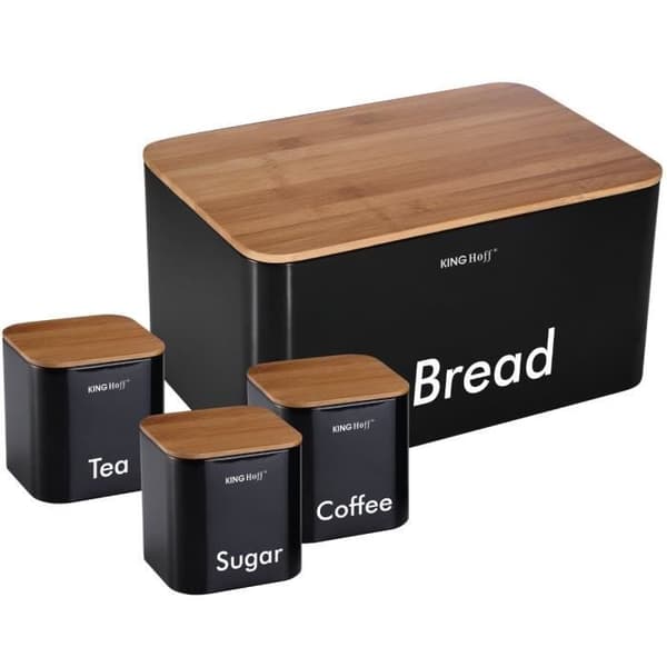 Brödlåda - KINGHOFF - KH-1086 - Stål - Svart - Nutida