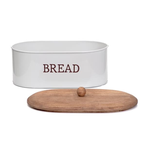 Brødkasse | CONTI | grå med trælåg | 35x19x13 cm | 872339