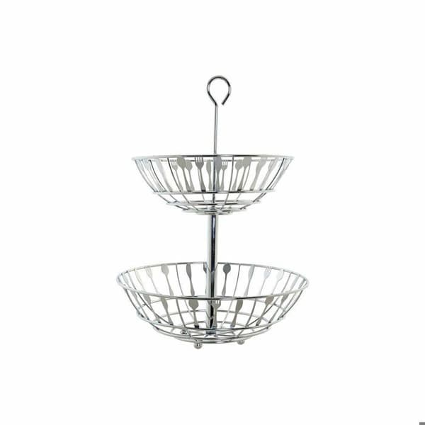 Fruktkorg av metall och plast DKD Home Decor (x12)