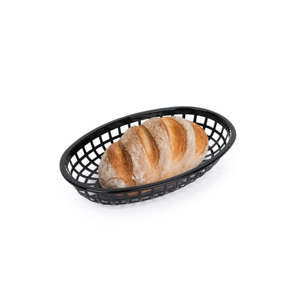 Brødkurv Sort Plastik Oval 24 x 15 x 4,5 cm (36 Enheder)