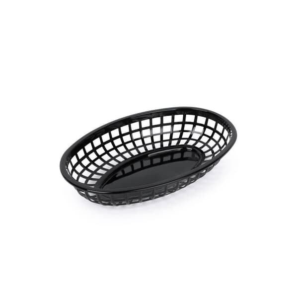 Brødkurv Sort Plastik Oval 24 x 15 x 4,5 cm (36 Enheder)
