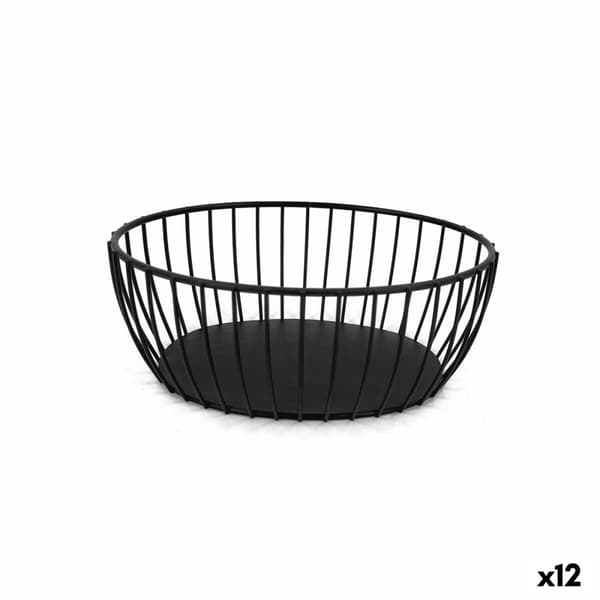 Brødkurv My Bar Sort Metal Oval 20 x 15 x 8 cm (12 enheder)