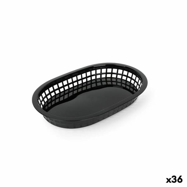 Brödkorg Svart Plast Rektangulär 27,4 x 17,5 x 3,6 cm (36 antal)