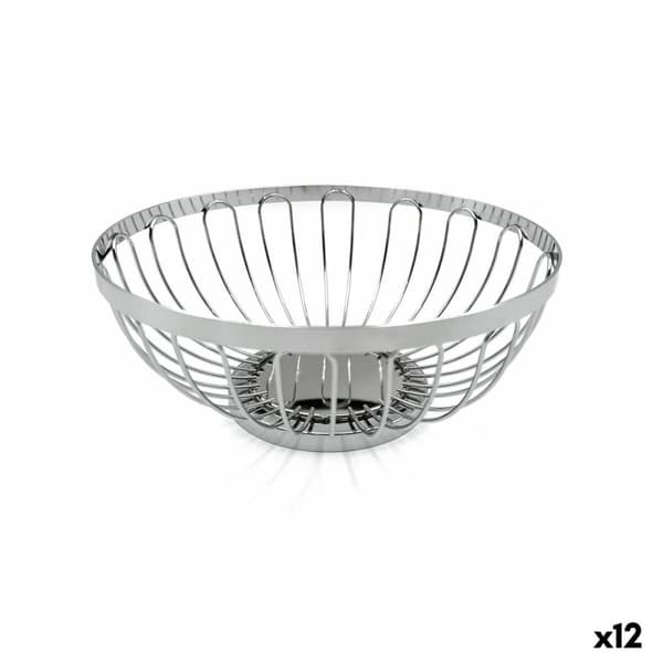 Brødkurv My Bar Sølvfarvet Metal ø 20,5 x 8,5 cm (12 enheder)