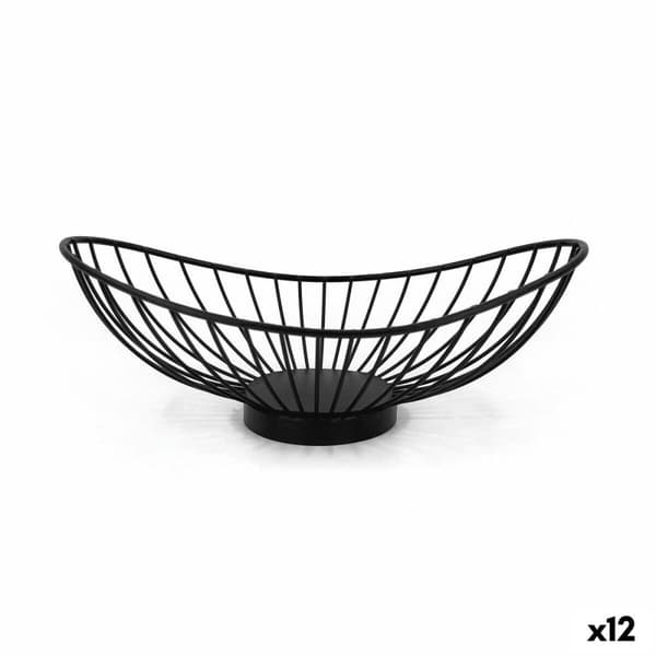 Brödkorg My Bar Gourmet Svart Metall Avlång 25 x 13,5 x 9 cm (12 antal)
