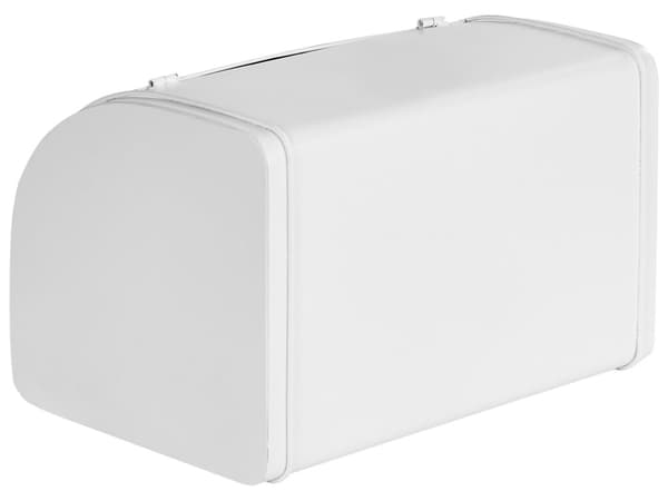 Brødboks Hvit Metall 39 x 24 x 21 cm Lokk Dekorativ tekst Moderne design Kjøkkenutstyr