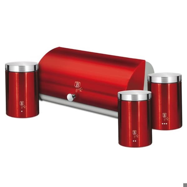 BERLINGERHAUS Brödbox och set med livsmedelsbehållare 4 st Bourgogne Metallisk Linje BH-6729