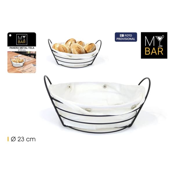 Brødkurv My Bar Hvid Metal 26 x 23,5 x 11,2 cm (12 enheder)