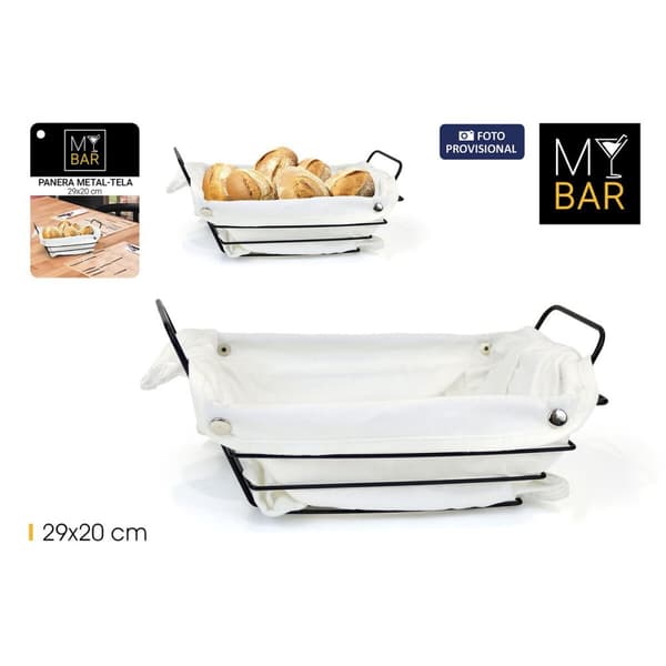 Brödkorg My Bar Vit Metall Rektangulär 29 x 20 x 11,7 cm (12 antal)