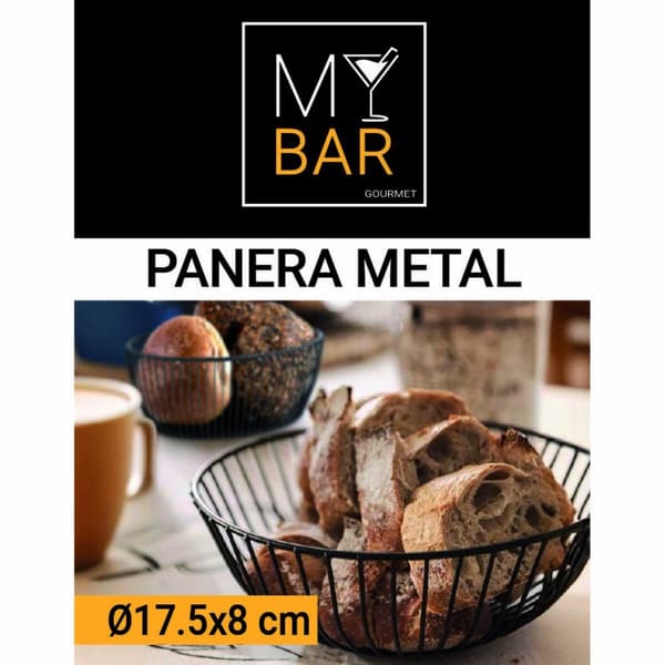 Brödkorg My Bar Svart Metall Rund (12 antal)
