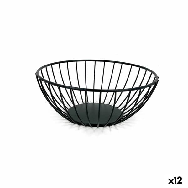 Brödkorg My Bar Svart Metall Rund 20 x 8 cm (12 antal)