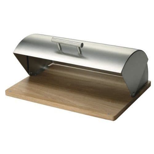 Brödlåda - Zeller - 20475 - Borstat rostfritt stål - Lackat gummi - 39 x 29 x 17 cm