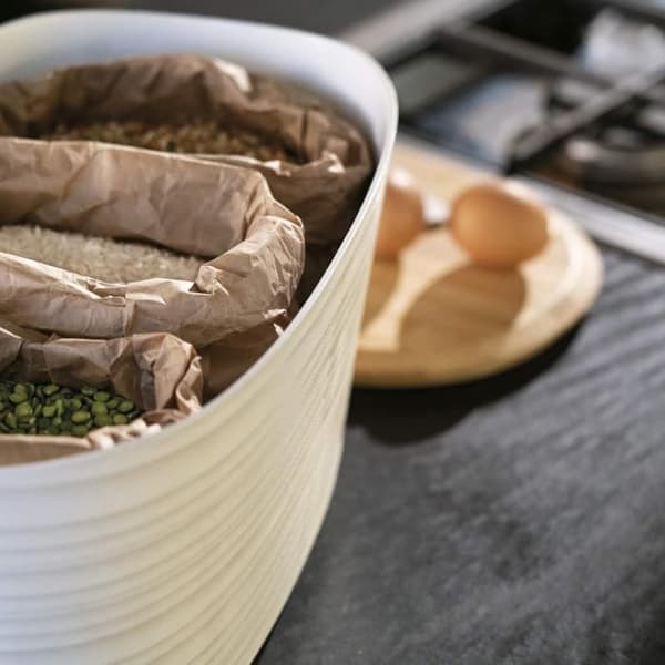 Brödbox - GUZZINI - Tierra - 10 L - Vit - Lock i bambu