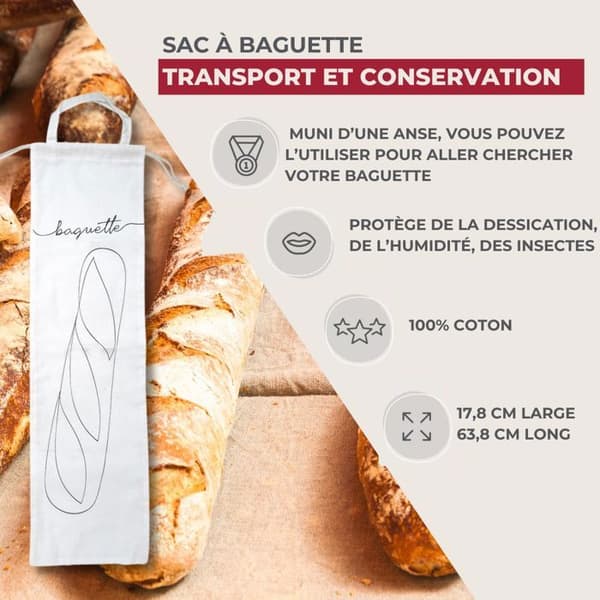 Förvaringspåse för baguette i bomull Fackelmann Nature