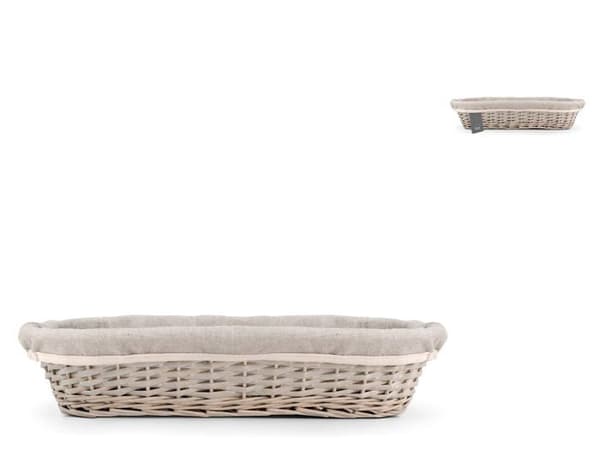 Korg - H-h korg - 734397 - cesto portagrissini oval vimini och grigio tyg cm43x18x10