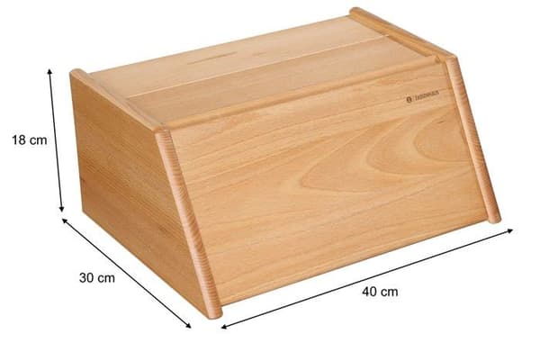 Zassenhaus - ZA-65046 - Montana brödlåda - Med gångjärnslock - Bok - 40 x 30 x 18 cm