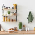 Miniatyrbild 5 av 6: Relaxdays brödkorg, i bambu, med tyginsats, franskmotiv, bröd och croissanter, oval korg, natur-vit