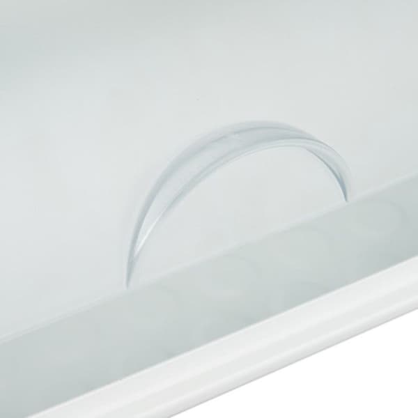 Relaxdays White Bread Box, förvaring av färskt bröd, bakverk, transparent skjutlock, stål, vit