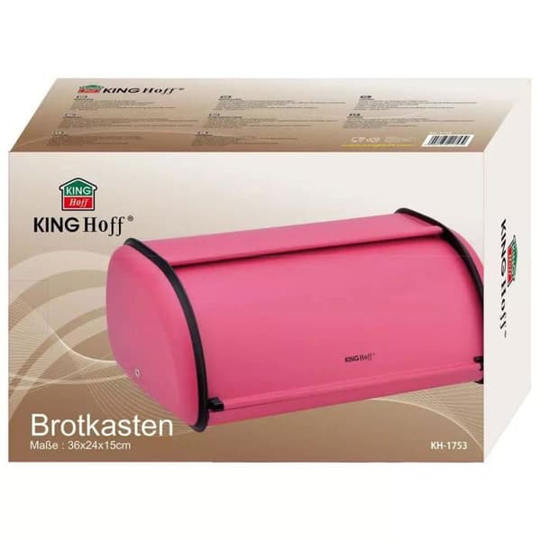 Kinghoff - KH 1753 - Brödbox Brödbox i metall 1753 brödbehållare i stål, röd
