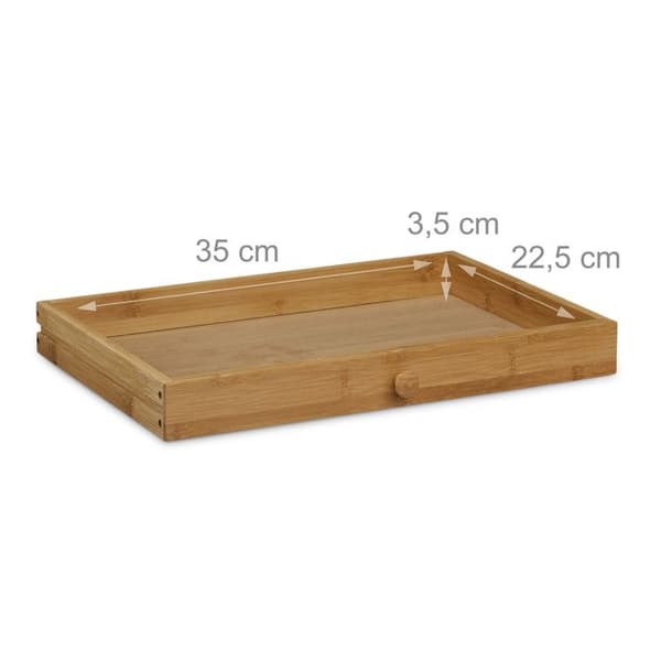 Relaxdays Brödbox, knivlåda brödkassa i bambu trä lock HxlxB: 21 x 40,5 x 28 cm, naturnyans