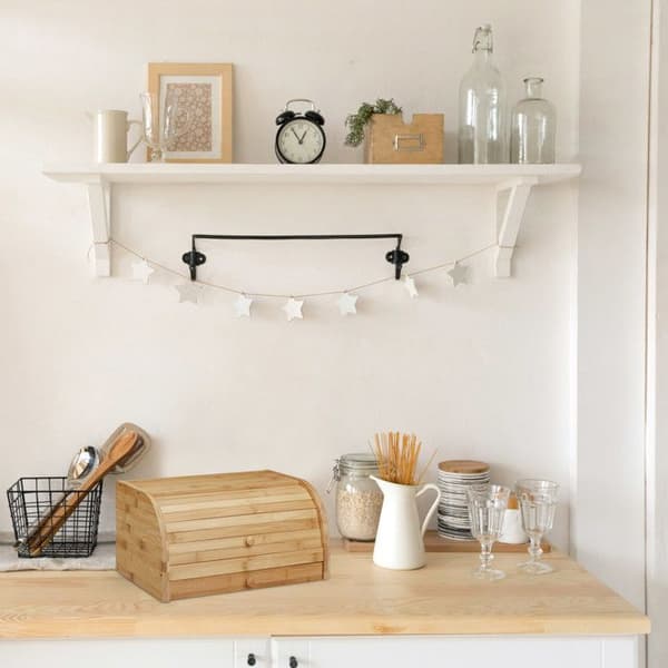 Relaxdays Brödbox, knivlåda brödkassa i bambu trä lock HxlxB: 21 x 40,5 x 28 cm, naturnyans