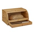 Miniatyrbild 1 av 6: Relaxdays Brödbox, knivlåda brödkassa i bambu trä lock HxlxB: 21 x 40,5 x 28 cm, naturnyans