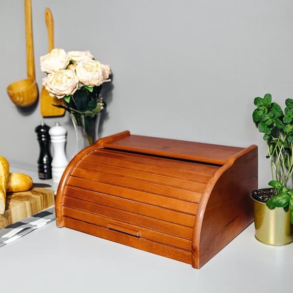 Creative Home Aler Brödlåda | 38 x 28,5 x 17,5 cm | Brödlåda | Brödlåda av trä | Trälåda | Brödkorg