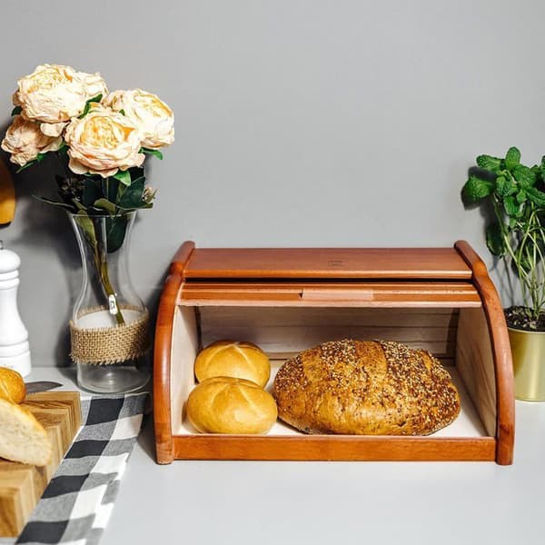 Creative Home Aler Brödlåda | 38 x 28,5 x 17,5 cm | Brödlåda | Brödlåda av trä | Trälåda | Brödkorg