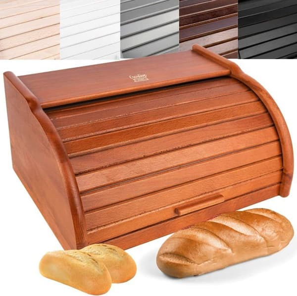 Creative Home Aler Brödlåda | 38 x 28,5 x 17,5 cm | Brödlåda | Brödlåda av trä | Trälåda | Brödkorg