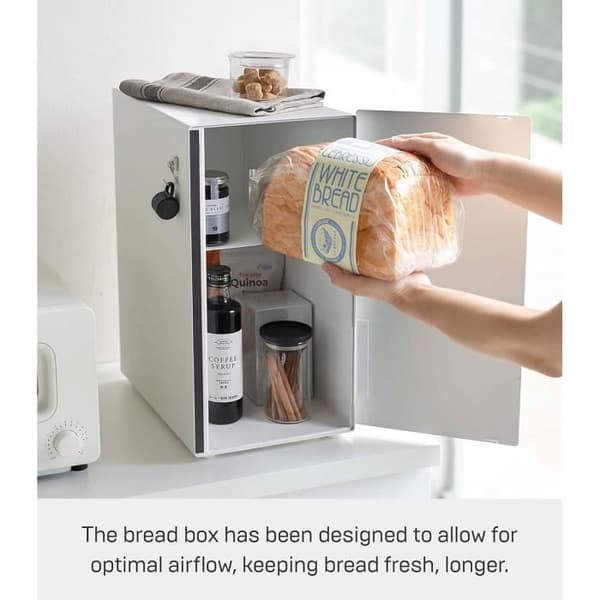 Brödbox - Yamazaki - 5680 TOWER - Rostfritt stål - Vit - 22 x 34.5 x 41 cm